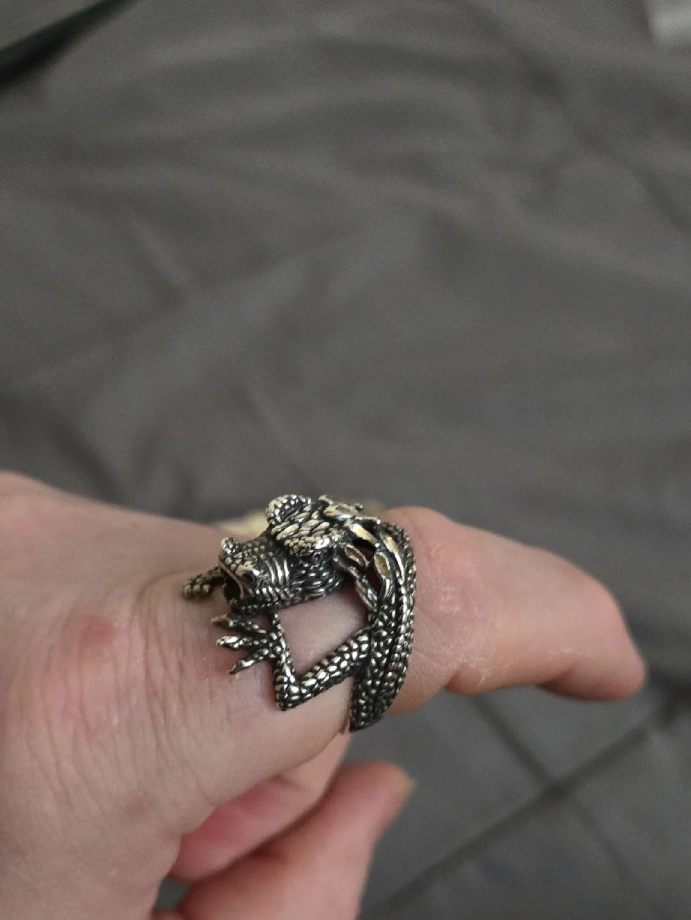 1970s Dragon Ring By OTT Sterling Silver
